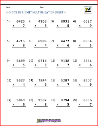 Math Multiplication Worksheets 4th Grade