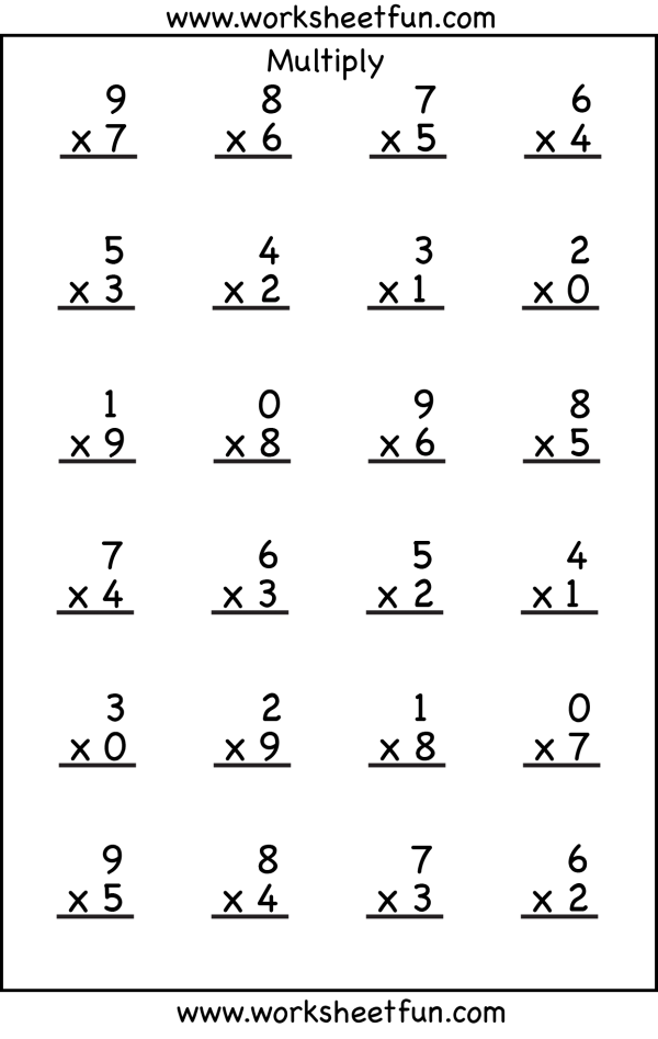 Single Digit Multiplication - 4 Worksheets / FREE Printable ...
