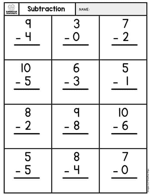Subtraction Worksheets -Worksheets Library