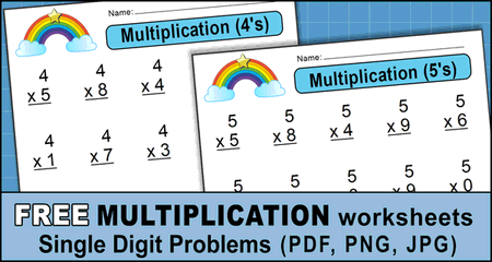 Multiplication Worksheets: (One-Digit Math Drills) - DIY Projects ...
