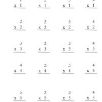 Single Digit Multiplication Workseet