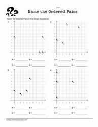 Single Quadrant Ordered Pairs Worksheets