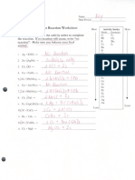 single replacement reaction worksheet answers