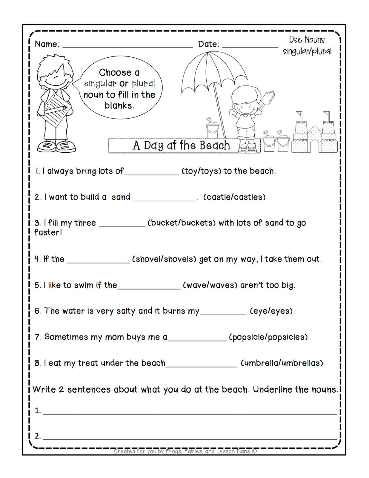 singular and plural nouns worksheet 2nd grade