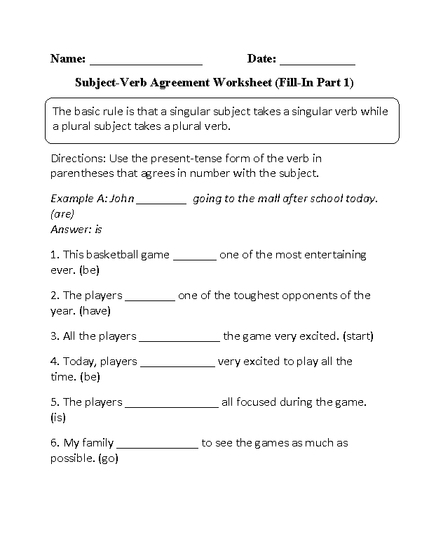 singular and plural verbs worksheet for grade 2