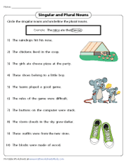 Singular and Plural Nouns Worksheets
