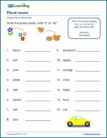 singular and plural worksheet