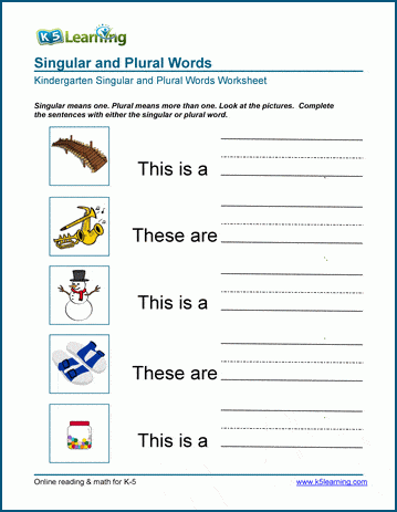 Writing singular and plural word worksheets | Worsheets library
