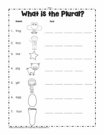 Plural Worksheet Worksheets