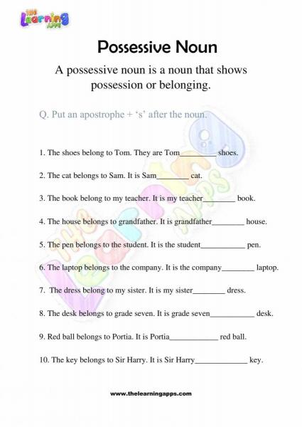 Download Free Possessive Noun Worksheets for 3rd Grade