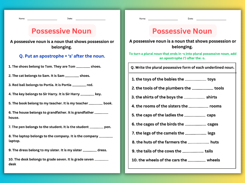 50+ Singular Possessives worksheets for 8th Year on Quizizz | Free ...