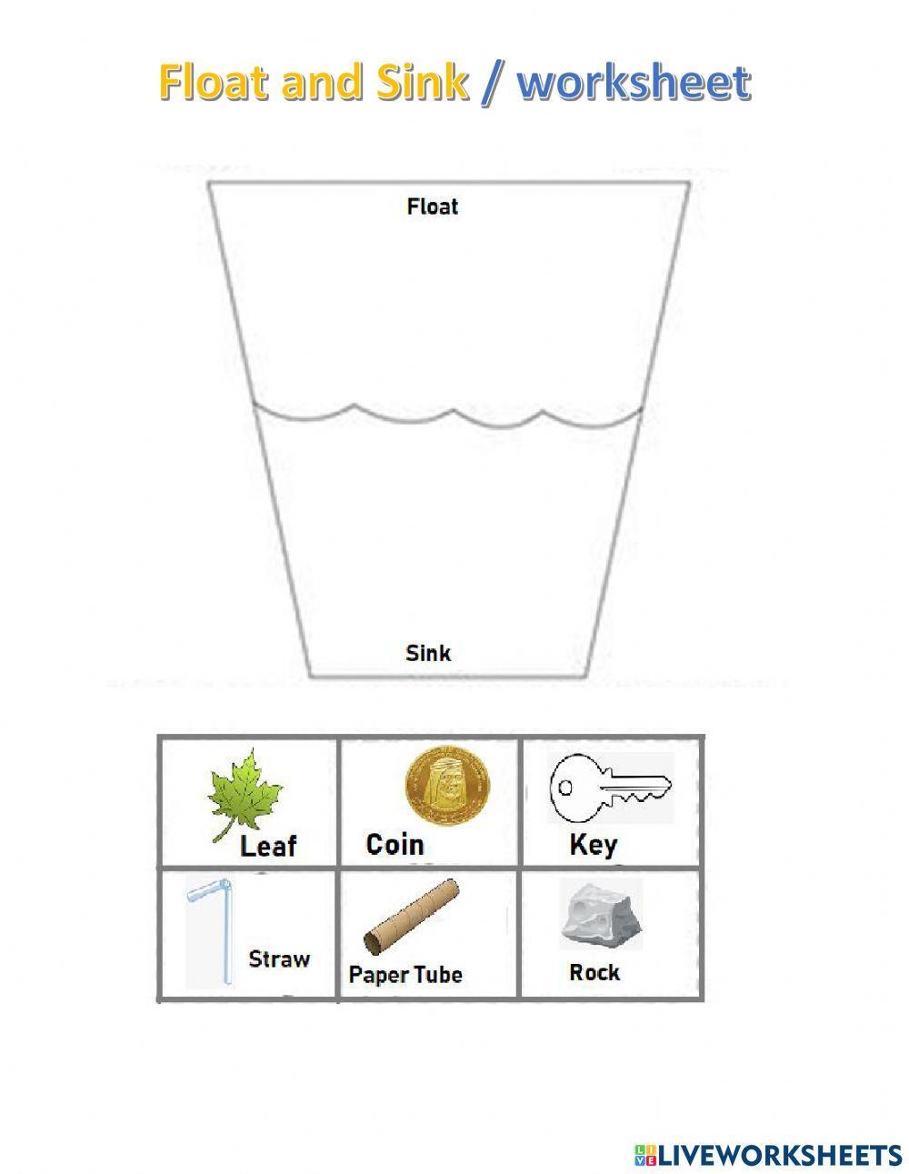 Sink and Float interactive worksheet Live Worksheets Worksheets Library