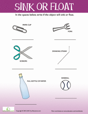 Sink or Float? #4 | Worksheet 