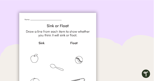 Sink or Float Investigation Worksheet - Match Up | Teach Starter