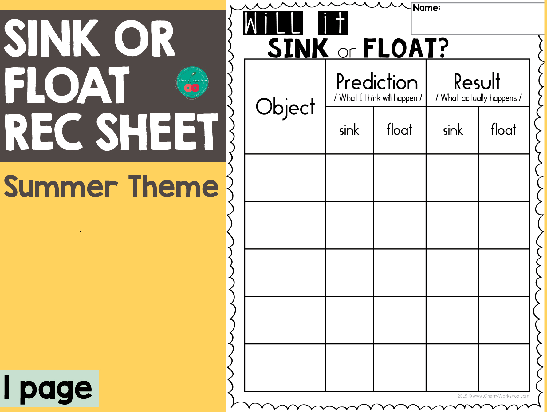 Float or Sink? Cut and Stick Worksheet (teacher made) Worksheets Library