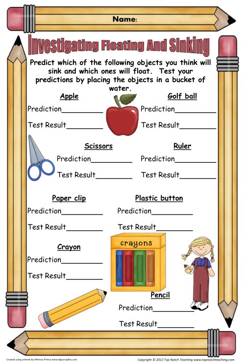 Lesson Idea For Teaching Floating and Sinking