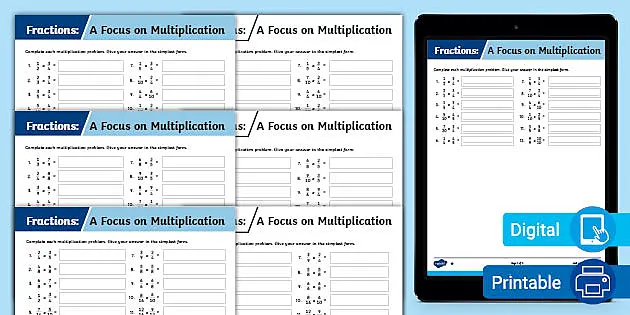Sixth Grade Fraction Multiplication Worksheets | 