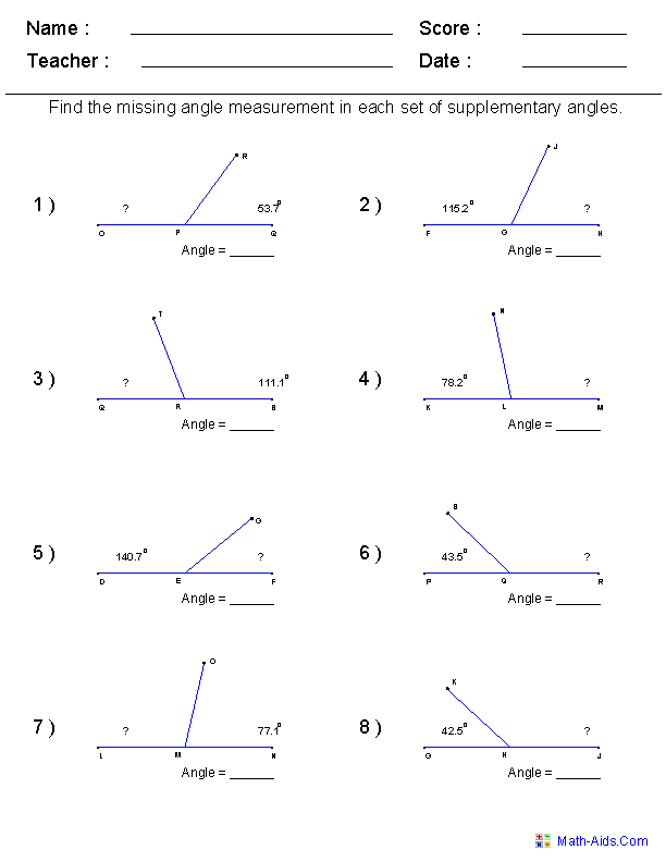 Geometry Worksheets | Geometry Worksheets