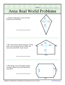 Area: Real World Problems | 6th Grade Geometry Worksheets