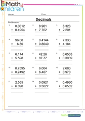 sixth grade math worksheet with answers