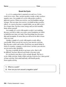 Fluency Passages, 6th Grade Worksheet for 6th Grade | Lesson Planet