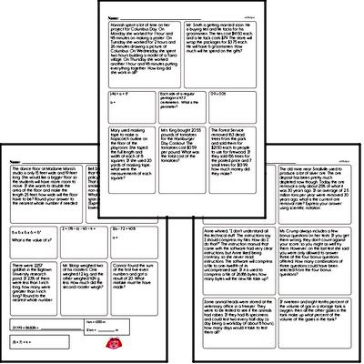 Sixth Grade Word Problems Worksheets | edHelper.com
