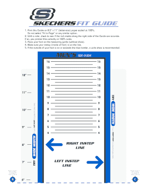 skechers shoe size chart printable