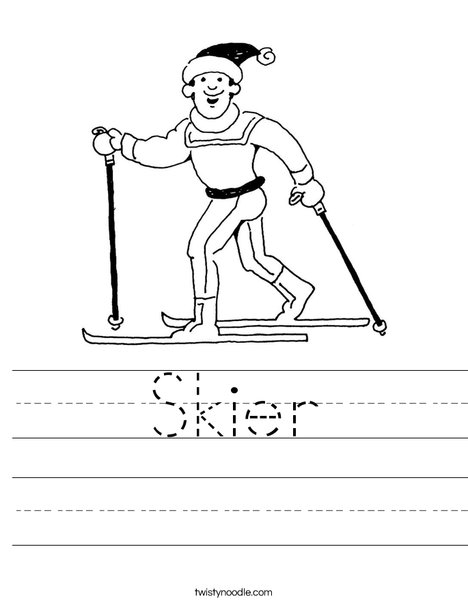 Skier Worksheet - Twisty Noodle