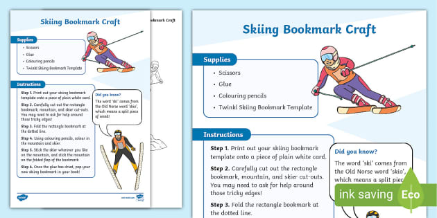 skiing worksheet