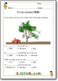 Conceptual Skill Development Worksheet For Grade 1 Children, Multi ...