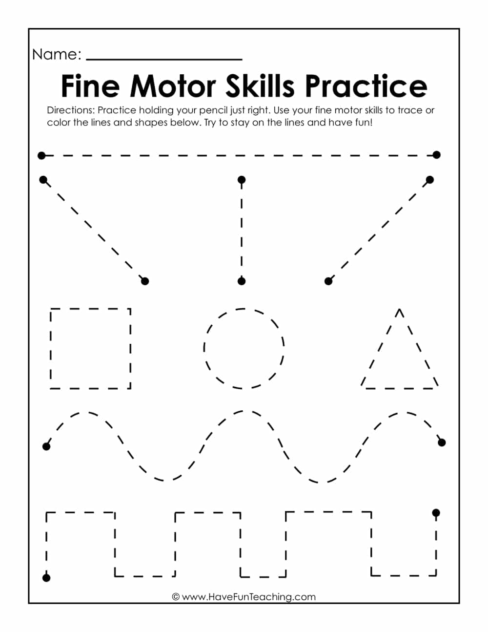 Fine Motor Skills Practice Worksheet  