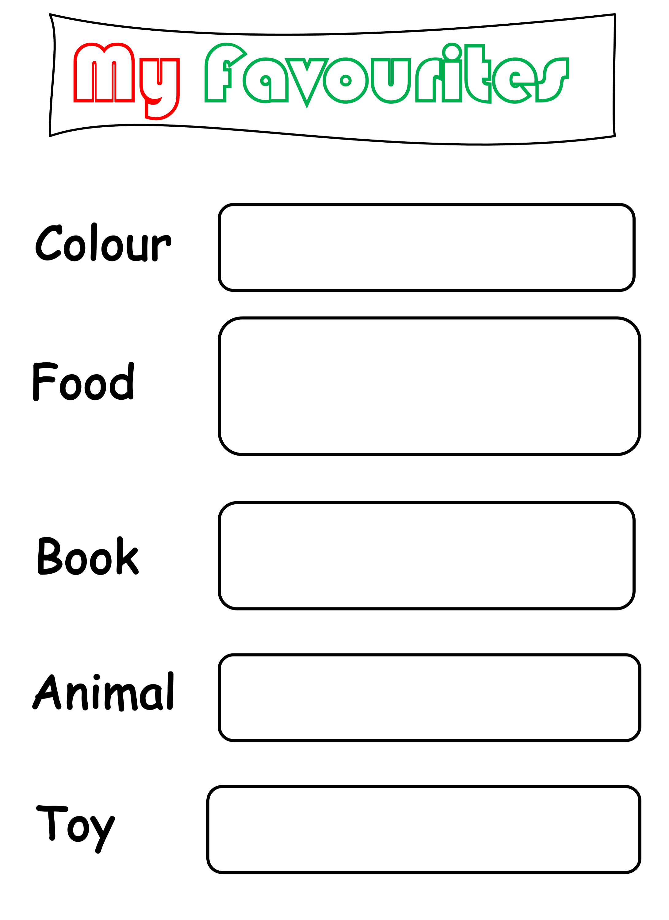 Back to school All About Me Life Skills Worksheets