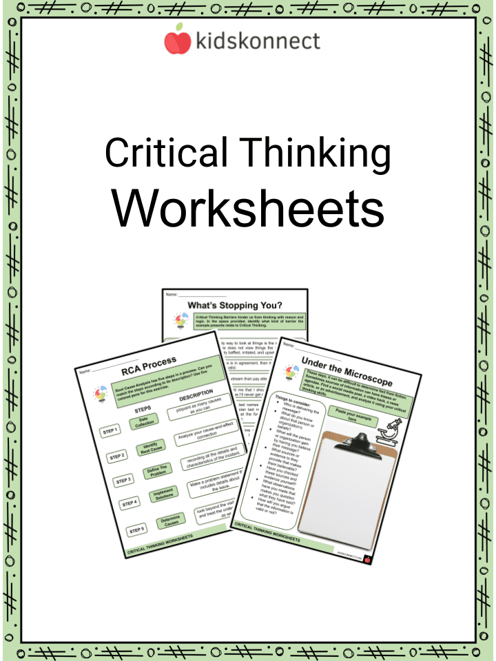 Critical Thinking Worksheets & Facts | Process, Logic, Outcomes ...