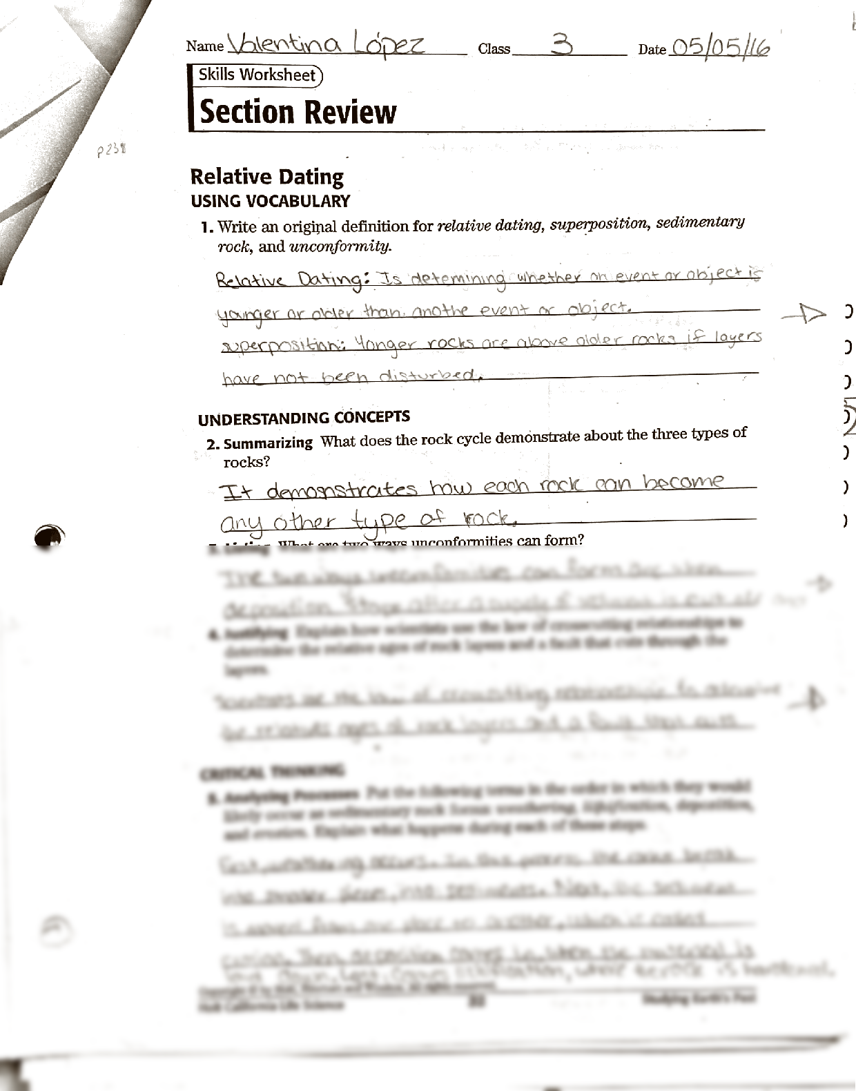 SOLUTION: Relative dating directed reading worksheet Studypool SOLUTION: Relative dating directed reading worksheet Studypool