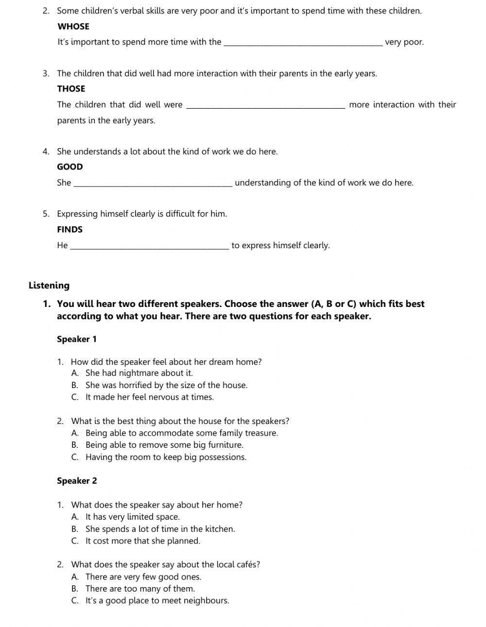 skills worksheet vocabulary review answers