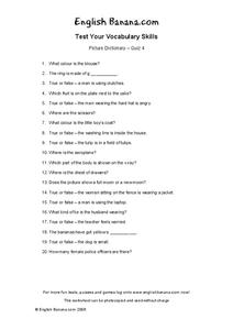 Test Your Vocabulary Skills Worksheet for 2nd - 3rd Grade | Lesson ...