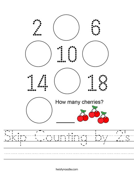Skip Counting by 2s Worksheet - Twisty Noodle