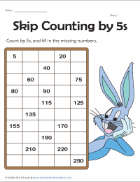 Skip Counting by 5s Worksheets