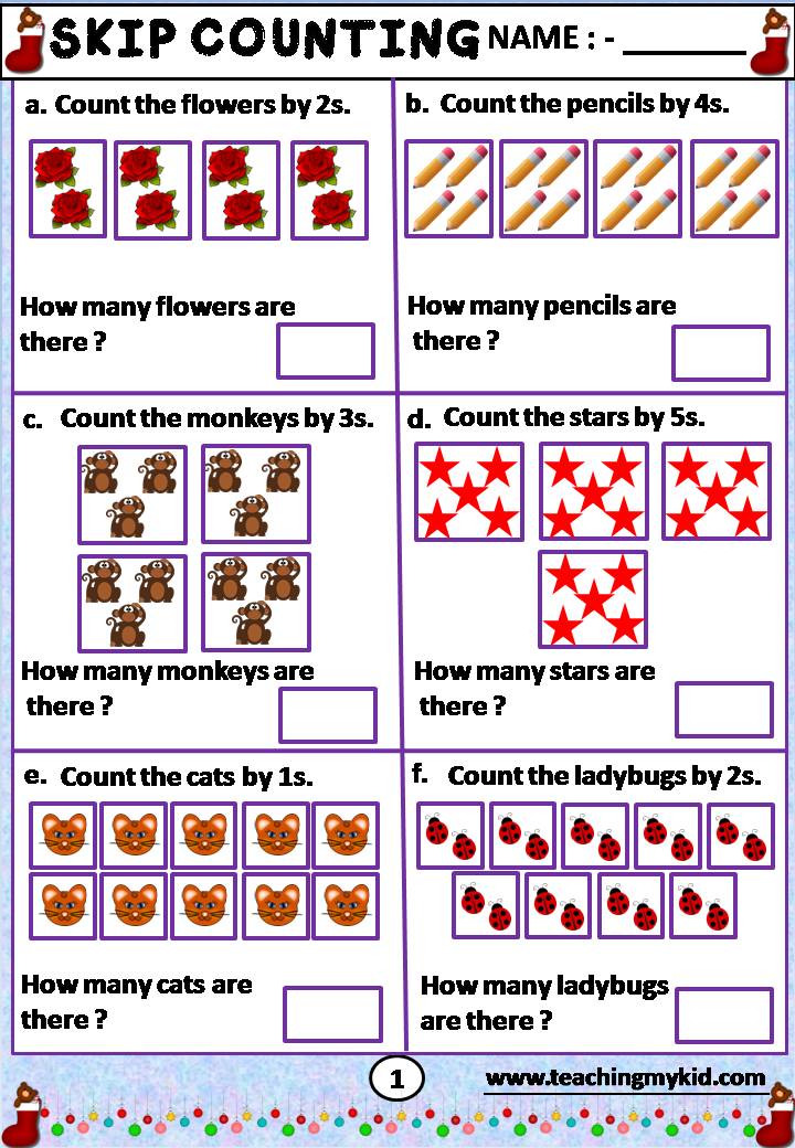 2nd grade worksheets - Skip Counting - Teaching My Kid