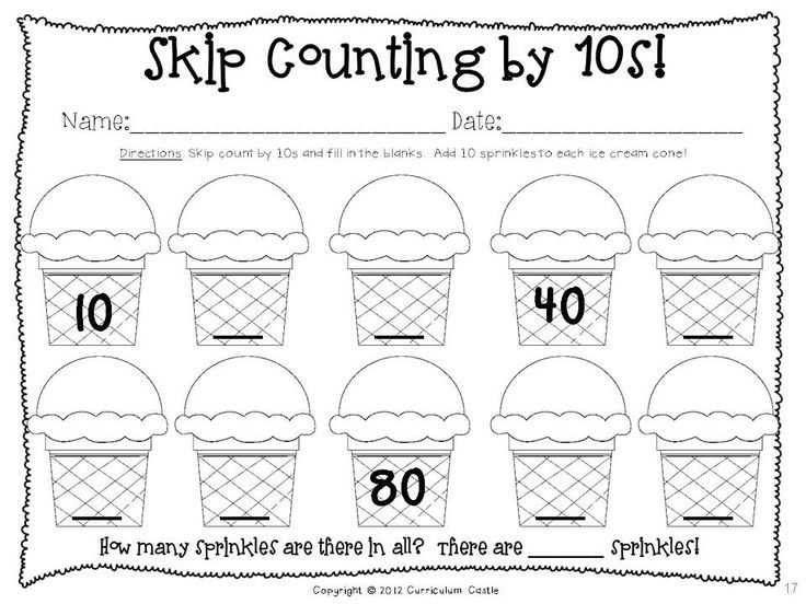 Skip Counting By 10 Worksheets For Kindergarten | 100 days of ...
