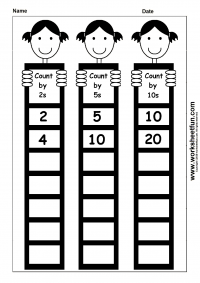 Skip Count by 2, 5 and 10 Worksheets for Kindergarten to Grade 1 ...
