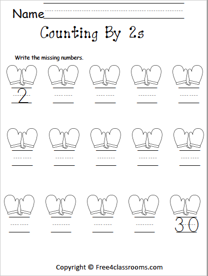 skip counting by 2 worksheet