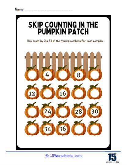 skip counting by 2 worksheet