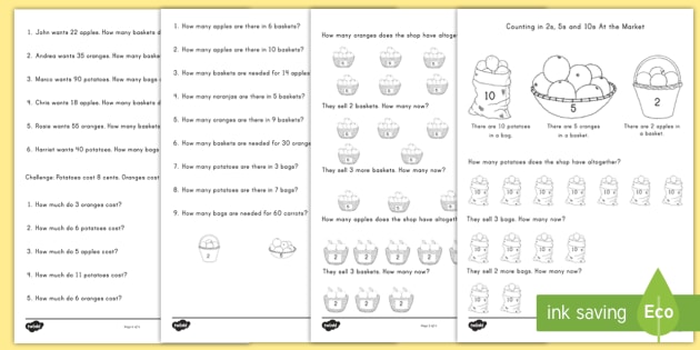 skip counting by 2s 5s and 10s worksheet