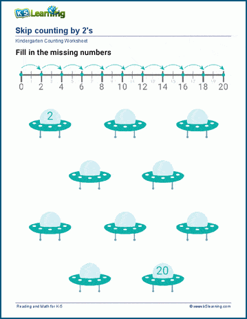 Skip counting worksheets for preschool and kindergarten | Worsheets library