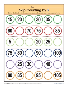 skip counting by 5s worksheet