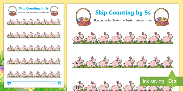 Easter Skip Counting in 5s Worksheet / Worksheet - Twinkl