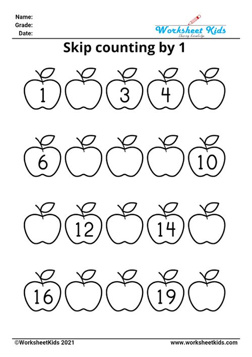 Skip counting worksheets for 2nd grade and 3rd grade - Free PDF