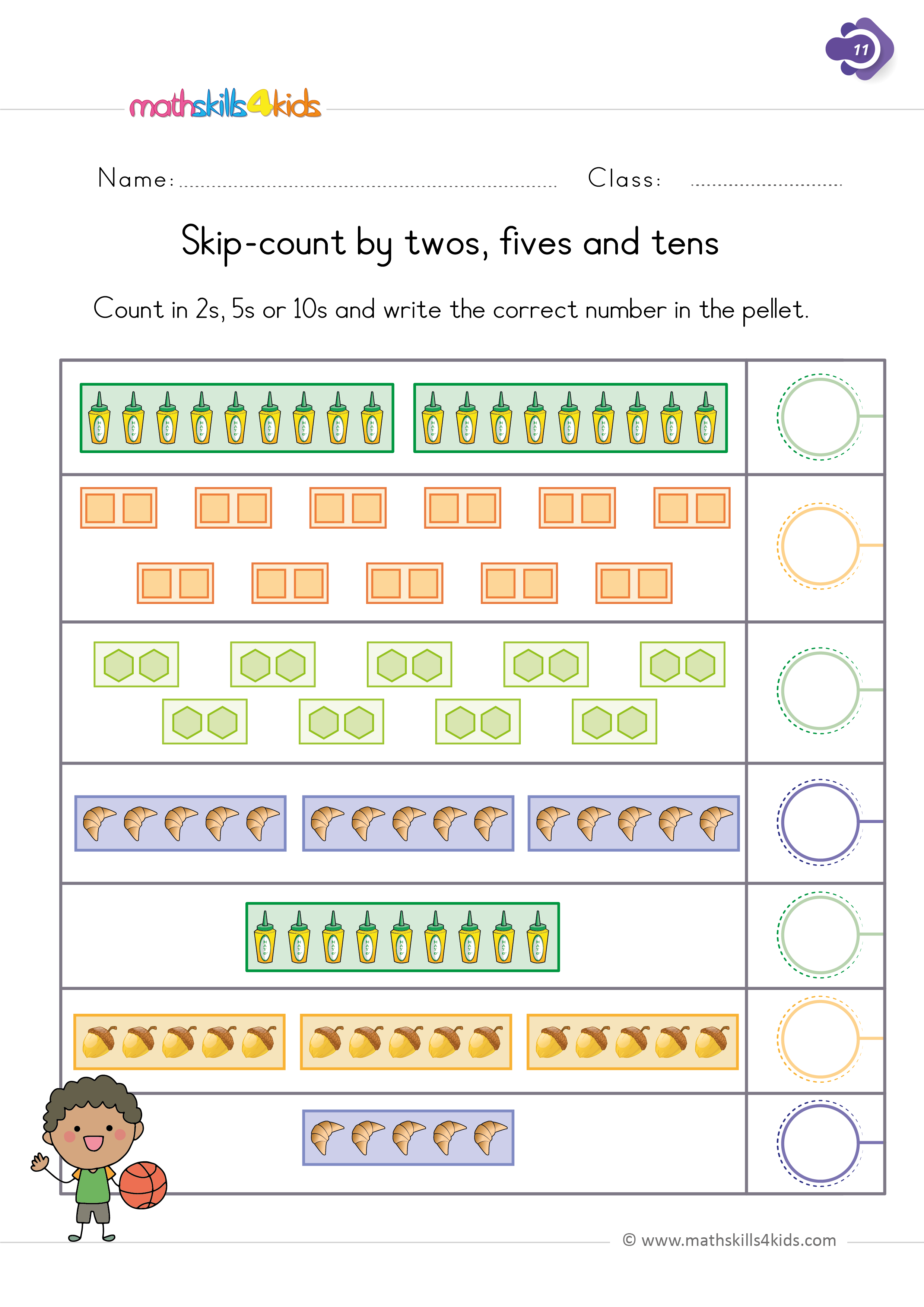 Counting and numbers made easy: Worksheets for first graders