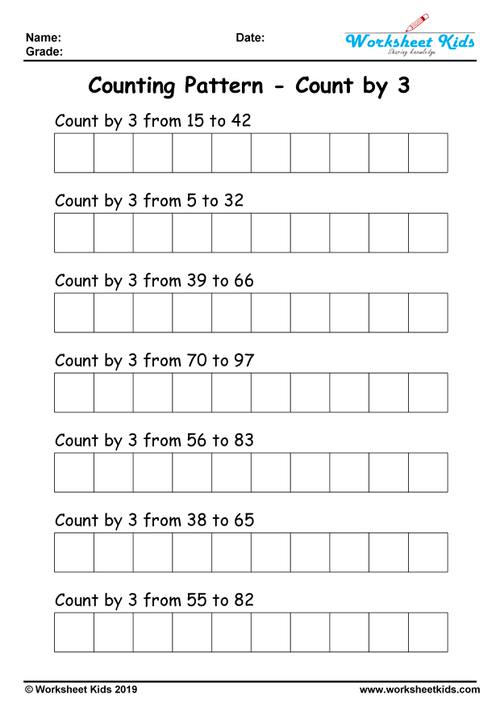 Free Printable Skip Counting Worksheets 1-10 | Grade K-3 Math Practice